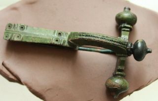 Ancient Roman Bronze Military Legionary Fibula & Brooch Quality L=70x45x25m 33g