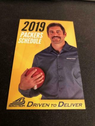 2019 Green Bay Packers Football Pocket Schedule Driven To Deliver Version