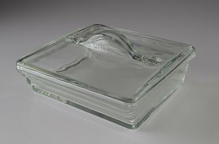 Clear Glass Covered Dutch Masters Crowns Cigar Humidor Storage Box 1920s Rare