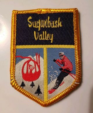 Vintage Sugarbush Valley Embroidered Cloth Ski Patch Vermont Skiing