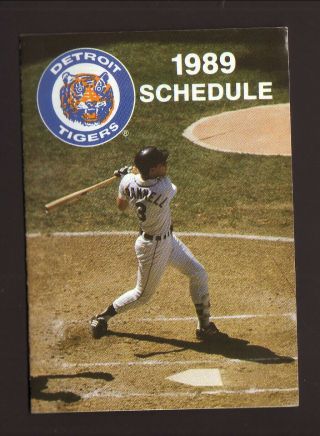 Alan Trammell - - Detroit Tigers - - 1989 Pocket Schedule - - Tigers Tickets