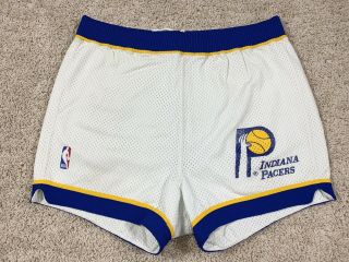 Vtg 1987 Indiana Pacers Sand Knit Game Worn Lasalle Thompson Shorts Sz 36