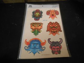 Vintage 1979 Meyercord Decals Transfers Psychadelic Signs Monsters Astrology ?
