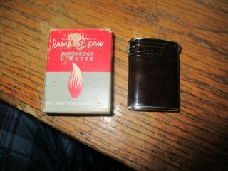 Vintage Cigarette Lighter A.  M.  W.  Rama - Spin Windproof Lighter -