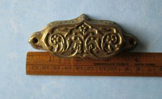 Vintage Drawer Pull Brass Ornate Victorian Style Drawer Desk Cabinet Bin Nos