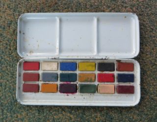Vintage Walt Disney Mickey Mouse Water Paint Box Tin Litho,  Made in England 2