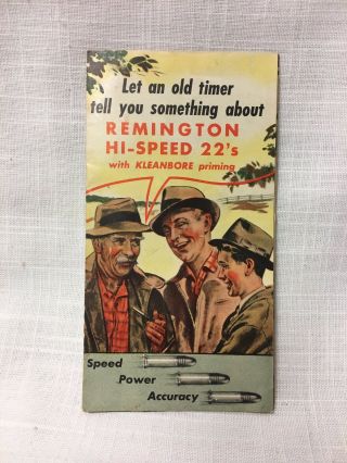 Remington Hi - Speed 22’s Ammo Kleanbore Sales Ad Remington 500 510 511 512 Series