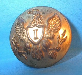 Vintage Civil War Era Brass I Coat Button By D.  Evens 7/8 " Non - Dug Very