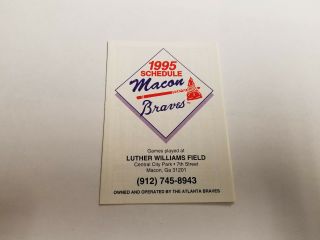 Macon Braves 1995 Minor Baseball Pocket Schedule - Sports Spot