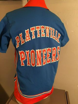Vtg Uw Platteville Pioneers Sand Knit Basketball Warm Up Jersey Sz 42 Wisconsin