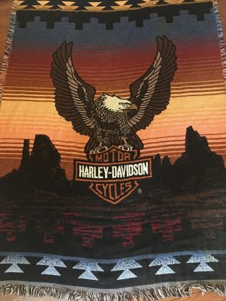 Harley Davidson Throw Blanket Vintage Motorcycle Tapestry Artwork Decor Stunning