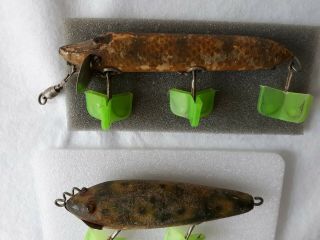 2 Fishing Lures Vintage Antique Heddons Dowagiac,  Great Collector Items