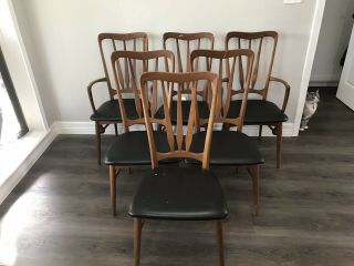 Mid Century Modern Danish Dining Chairs Koefoed Hornslet Set Of 6