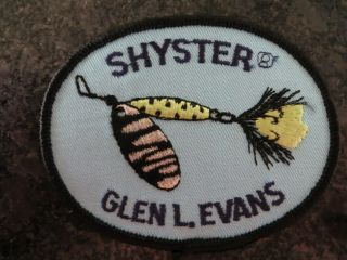 Vintage Fishing Patch - Shyster Glen Evans - 4 X 3 1/4 Inch