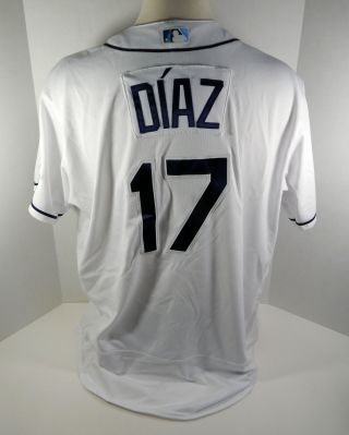 2017 Tampa Bay Rays Jumbo Diaz 17 Game Issued White Jersey Rays00211