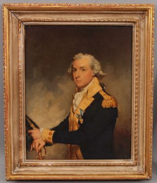 Antique,  Adrian Lamb,  Portrait Oil Painting Revolutionary War General Clarkson 2