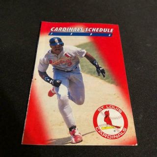 1996 St.  Louis Cardinals Baseball Pocket Schedule Bud Version
