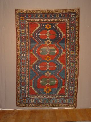 Wonderful Antique 1890 Caucasian Kazak Rug Armenian ? Hg