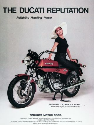 1975 Ducati 860cc Vintage Advertisement Berliner Motor Corp