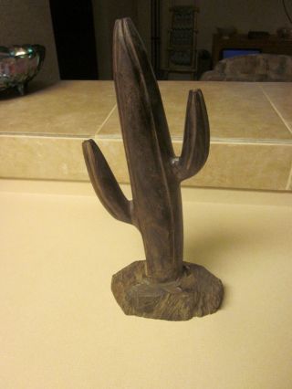 Vintage Iron - Wood Carving Of A Saguaro Cactus (camegiea Gigantea) " Look "