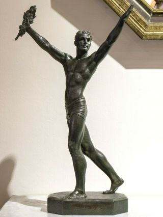 1930 Art Deco Statue Sculpture Athlete By Chiparus.  Signed Pseudo J.  Darcourt
