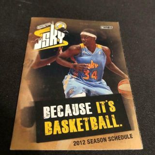 2012 Chicago Sky Wnba Basketball Pocket Schedule