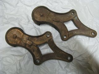 Antique Allith Reliable Door Hangers (matching Pair) No.  2 Cast Farm Barn Rollers