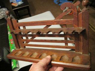 Smokers Pipe Rack In Oak,  7 Spaces,  Style Is 5 Bar Gate