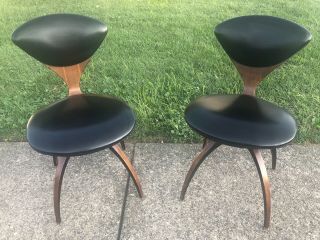 Norman Cherner Molded Plywood Swivel Chairs By Plycraft 1960s