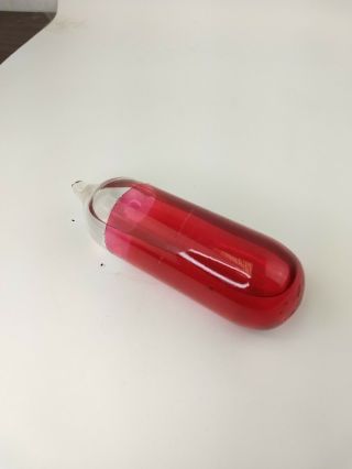 Vintage Red Glass Fire Extinguisher Grenade
