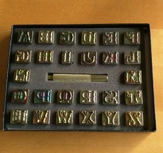Vintage Craftool Alphabet 3/4 " Stamp Set Leather Tools Complete 8131