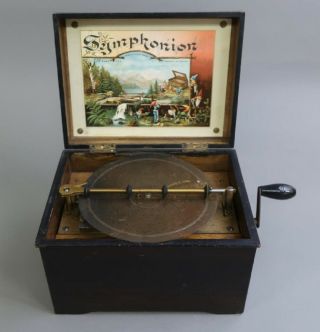 Antique Symphonion Double Comb Music Box & Disc