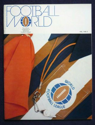 Football World 1974 Program Wfl World Football League Chicago Birmingham
