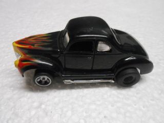 Vintage Tyco Afx 40 Ford Coupe Black With Flames Slot Car