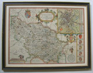 Yorkshire West Riding: Antique Map By John Speed,  1611 (1st Edition)