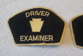 RARE Vintage Pair Shoulder Hat Patches PENNDOT Driver Examiner Keystone PA OLD 2