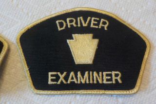 RARE Vintage Pair Shoulder Hat Patches PENNDOT Driver Examiner Keystone PA OLD 3