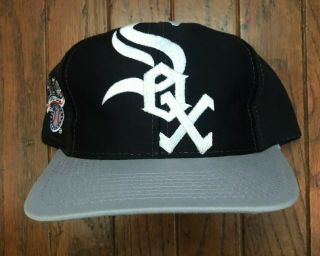 Vintage Chicago White Sox Logo Athletic Big Logo Mlb Snapback Hat Baseball Cap