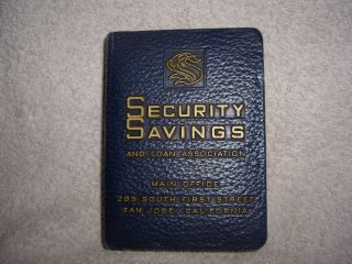 Vintage Security Savings And Loan Book Bank San Jose W/ Key Bankers Utilites Co.