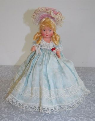 Vintage Cella Celluloid Doll In Complete Outfit 8 1/2 " Tall