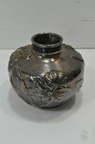 Tiffany & Co.  Sterling Silver Vase W/cattleya Orchid Repousse 212g Tableware