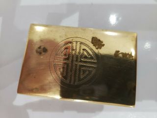Vintage Brass Chinese Match Box,  Holder,  Case