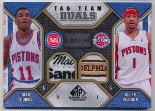 Allen Iverson Isiah Thomas 2009 - 10 Sp Game Tag Team Duals Laundry Patch /10