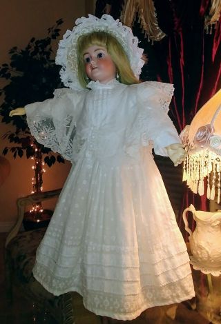 Antique Victorian French Lace Child Dress For Large Jumeau,  Bru Or German Doll