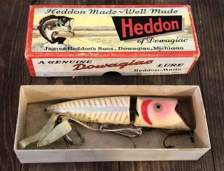 Vtg 1950 Heddon Dowagiac King Zig - Wag Wood Fishing Lure Ex