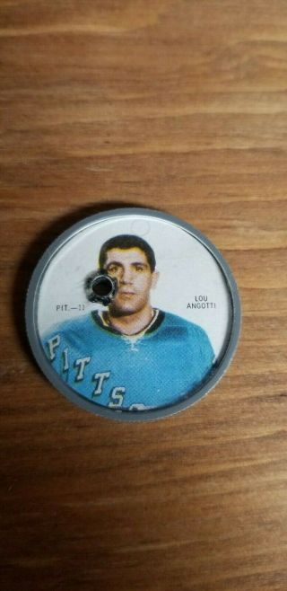 Rare Vintage 1968 - 69 Shirriff Hockey Coin Lou Angotti Penguins 11