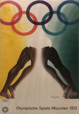Olympic Games,  Munich 1972,  Vintage Poster With Artwork By Alan Jones