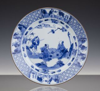 Perfect Chinese Porcelain B/w Kangxi Plate 