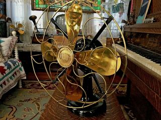 Antique Western Electric Fan Victor Brass Vintage Old