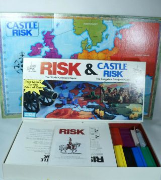 Risk And Castle Risk Board Game 100 Complete Vintage Parker Brothers 1990